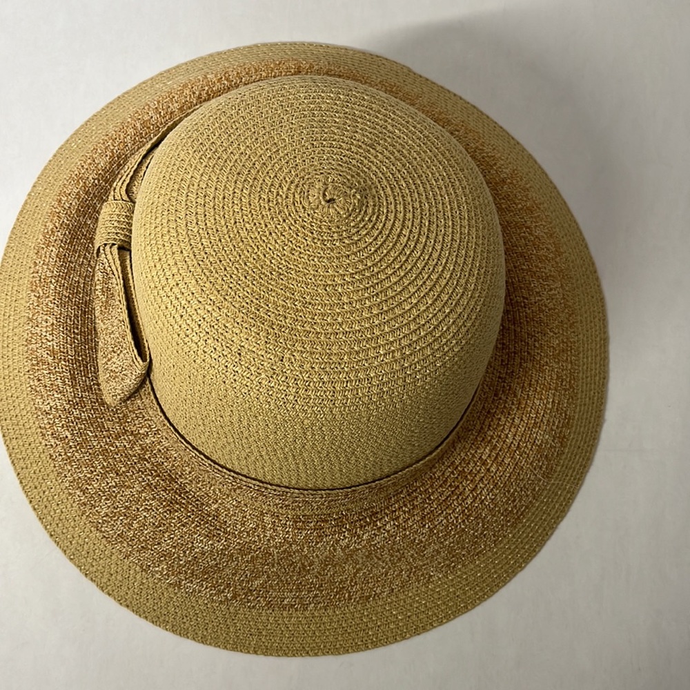 Natural color bow straw hat - Picture 3 of 4